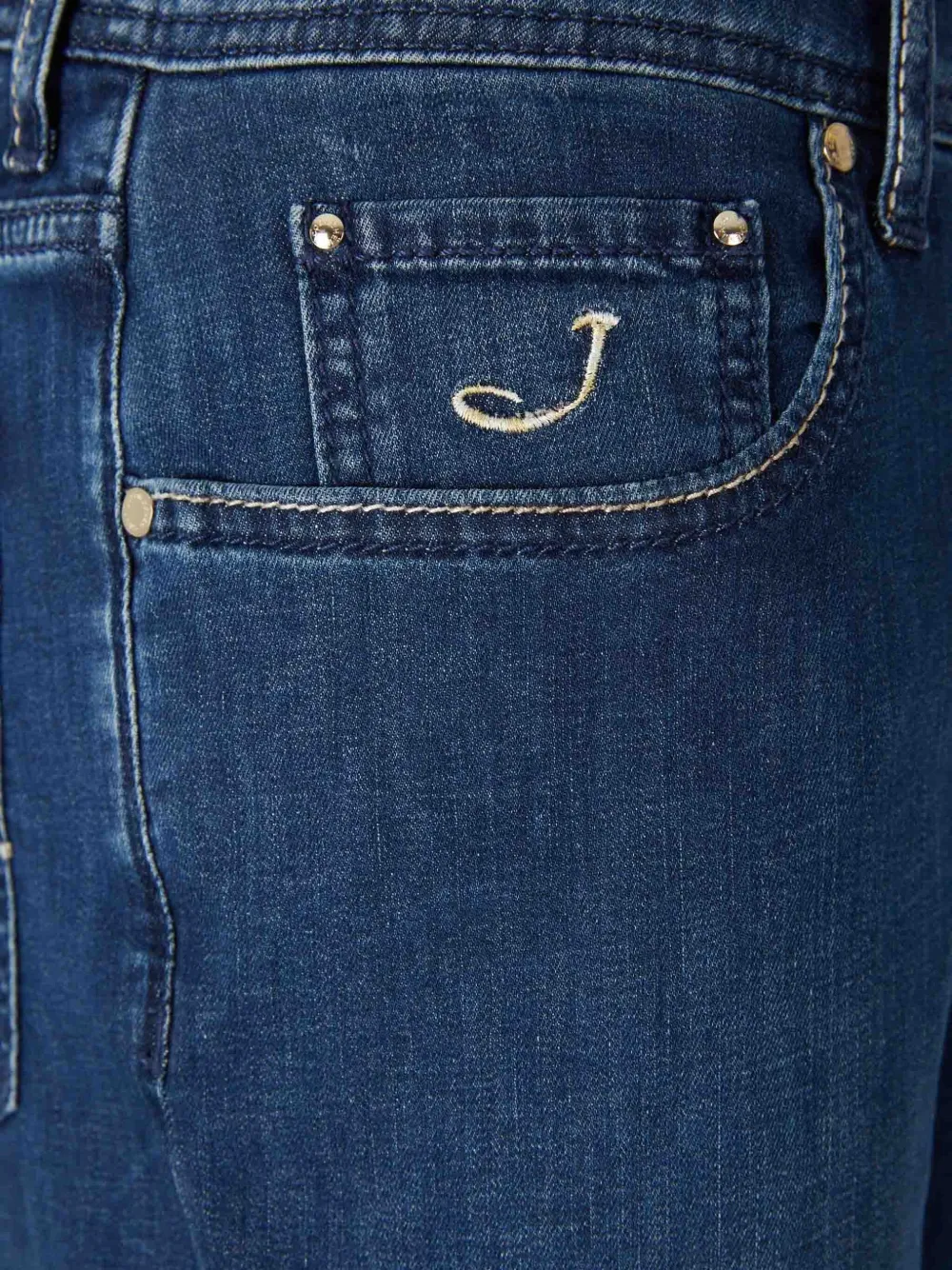 Jacob Cohën Slim-fit jeans met geborduurde patch Blauw