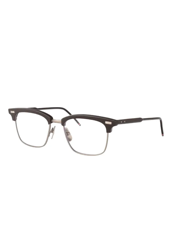 Thom Browne Eyewear チタン スクエア眼鏡フレーム | ブラウン