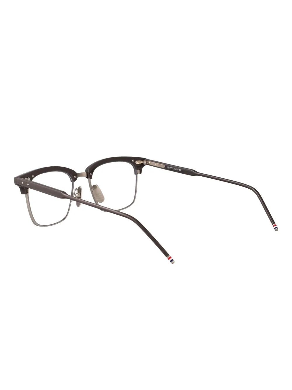 Thom Browne Eyewear Titanium bril met rechthoekig montuur Bruin