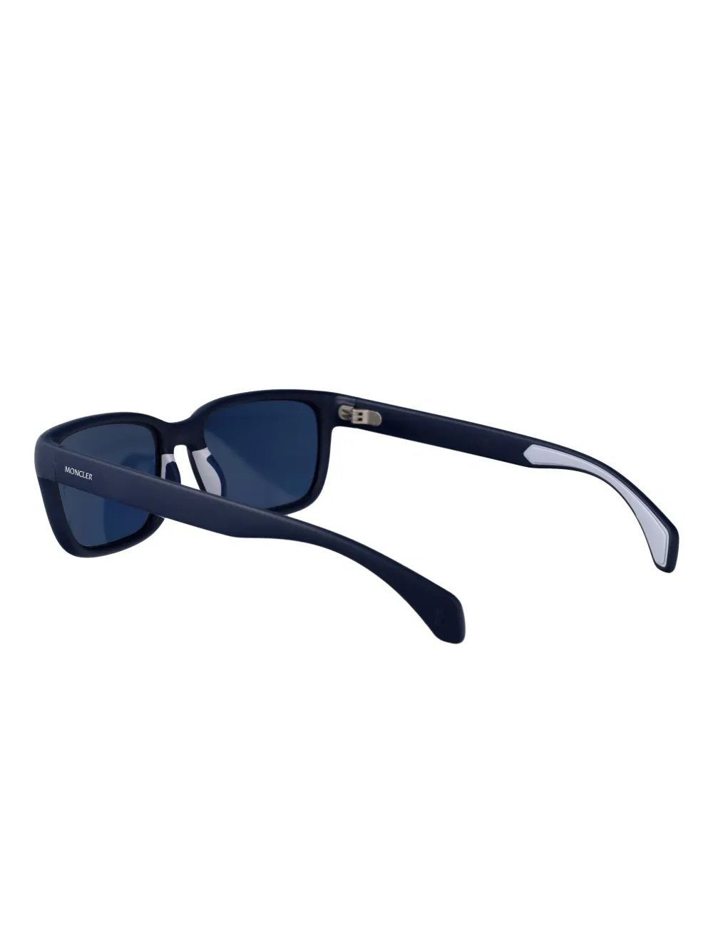 Moncler Eyewear Slicka zonnebril met rechthoekig montuur Blauw