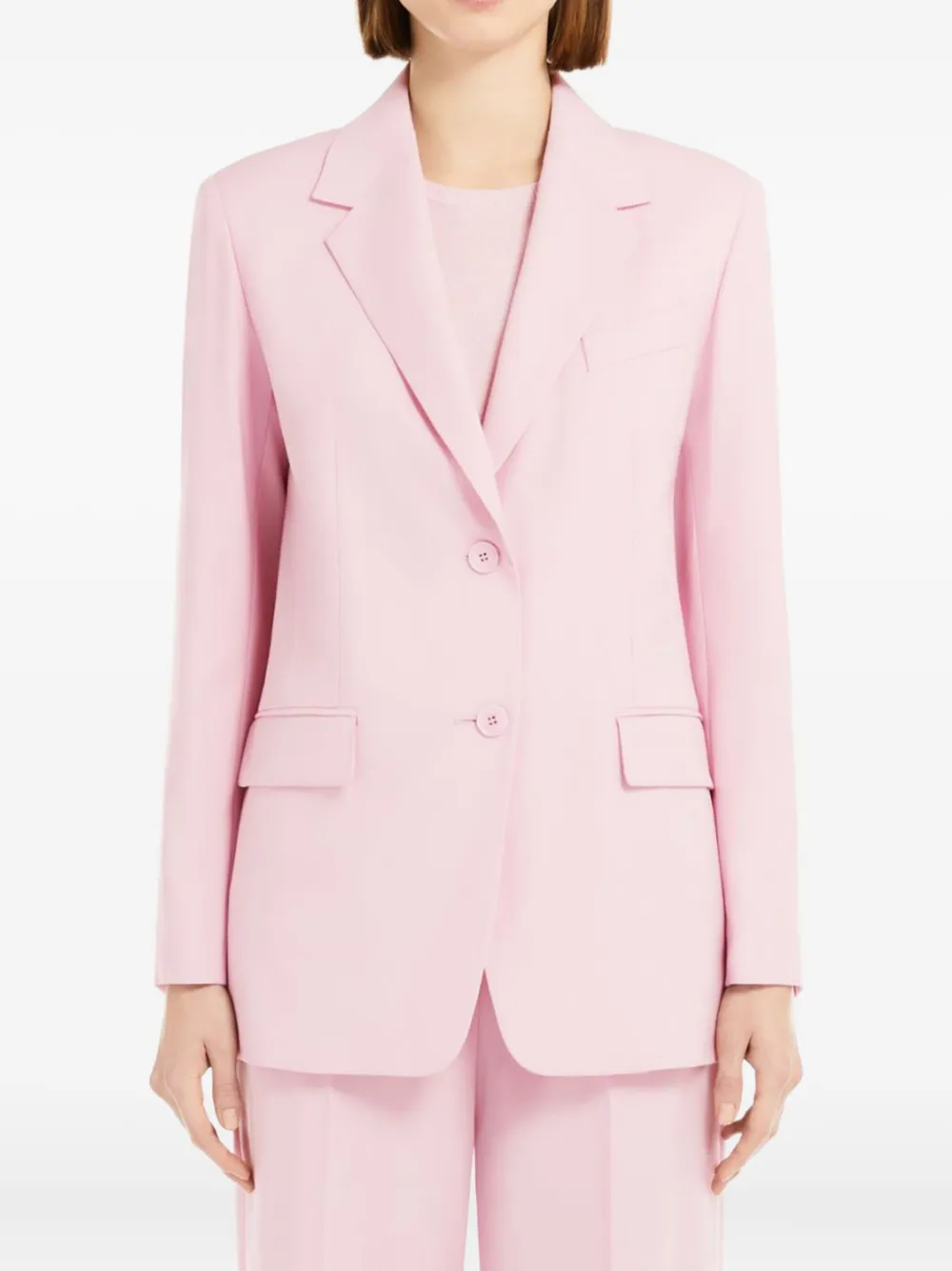 Weekend Max Mara Materia wollen blazer met gekerfde revers Roze