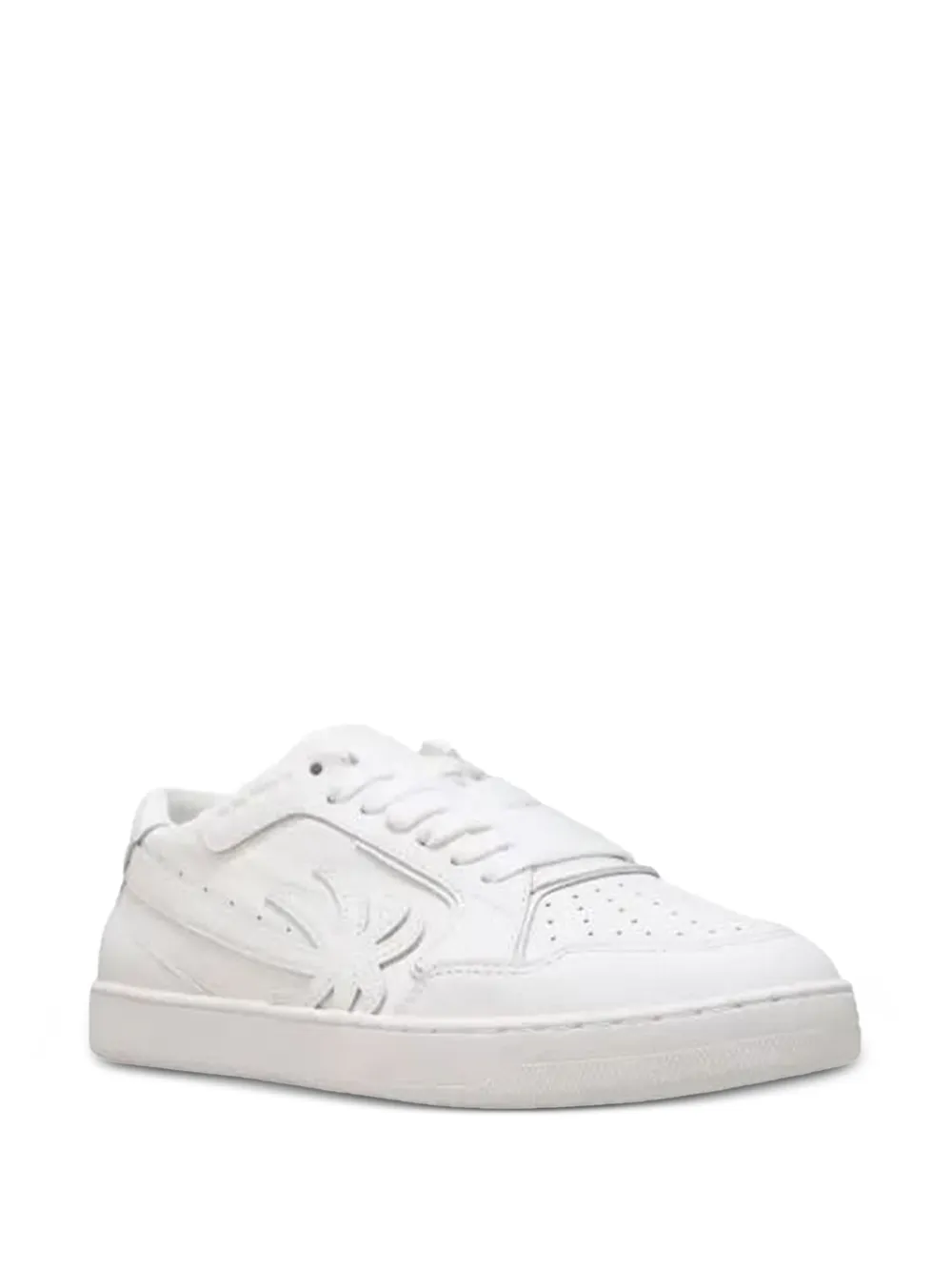 Palm Angels leather palm-tree sneakers White