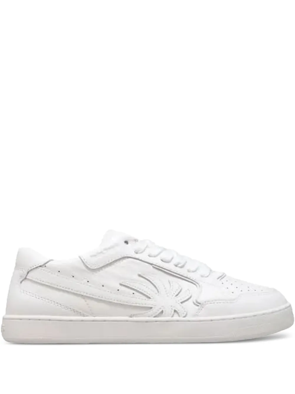 Palm Angels leather palm-tree sneakers White