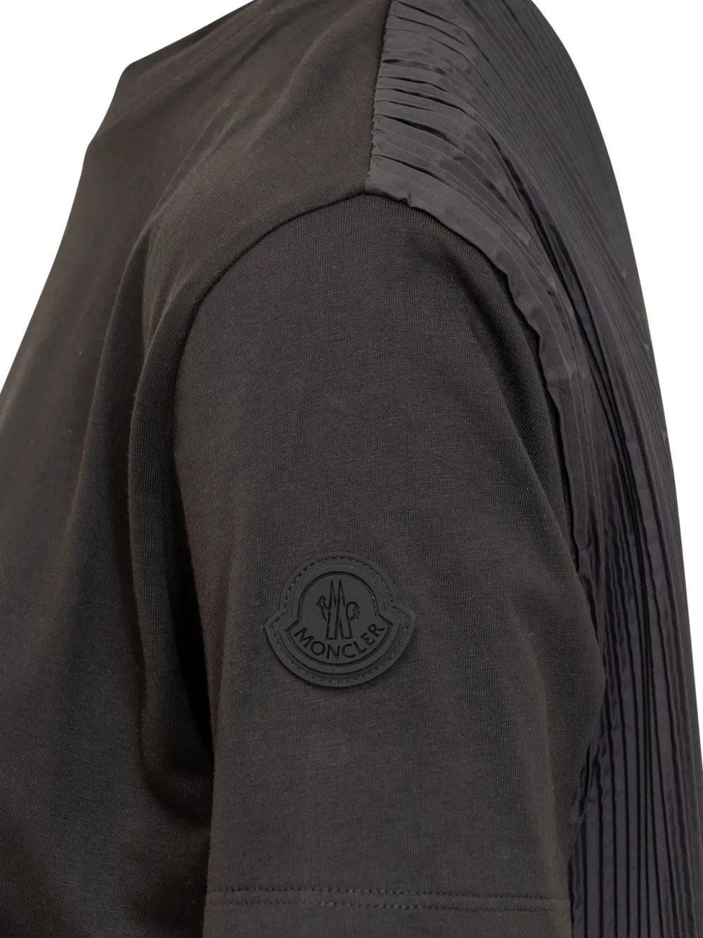 Moncler T-shirt met geplooide rug en logopatch Grijs