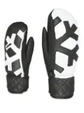 Level quilted-cuff snowflake mittens - Black