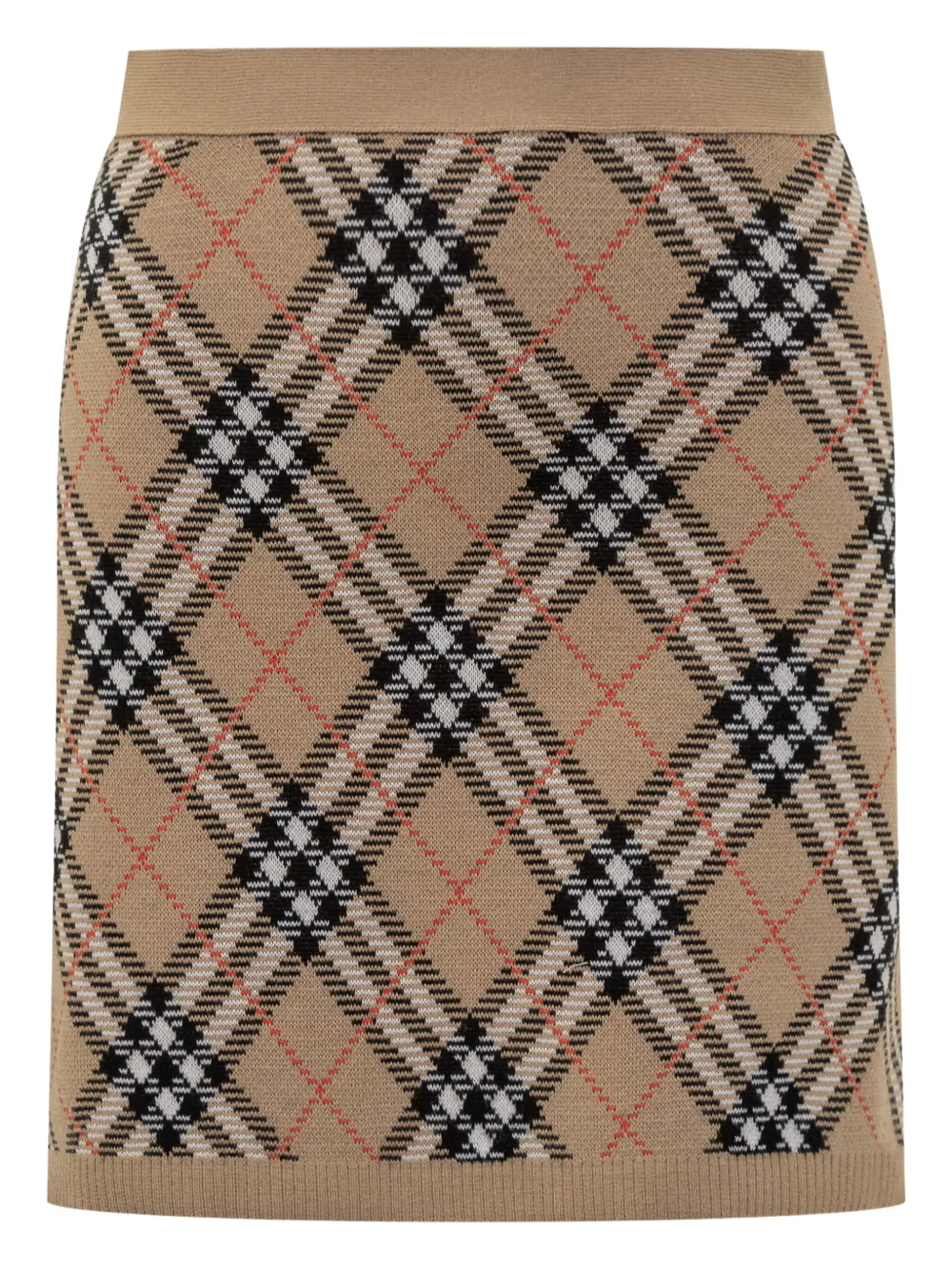 Burberry Gebreide geruite mini-rok Bruin