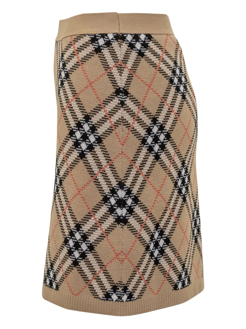 Burberry Gebreide geruite mini-rok Bruin
