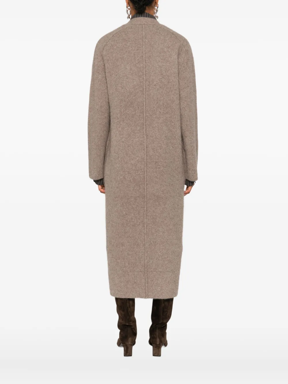 Loulou De Saison Patch-pocket Button Cardigan Coat In Brown