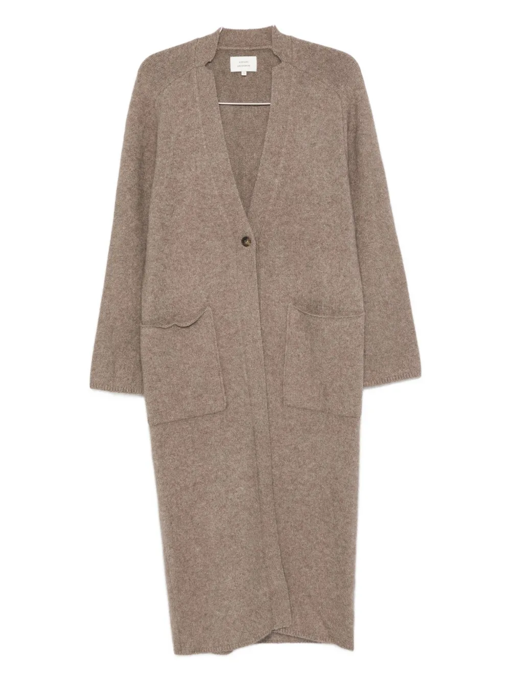 Loulou De Saison Patch-pocket Button Cardigan Coat In Brown