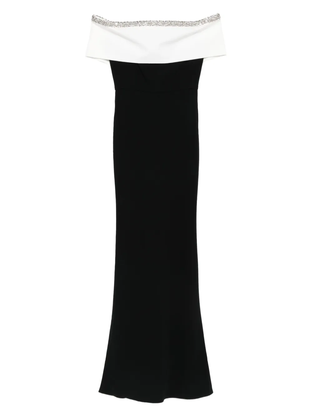 Roland Mouret embellished off-shoulder dress Zwart