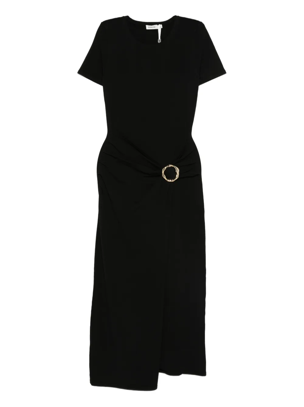 belted draped dress