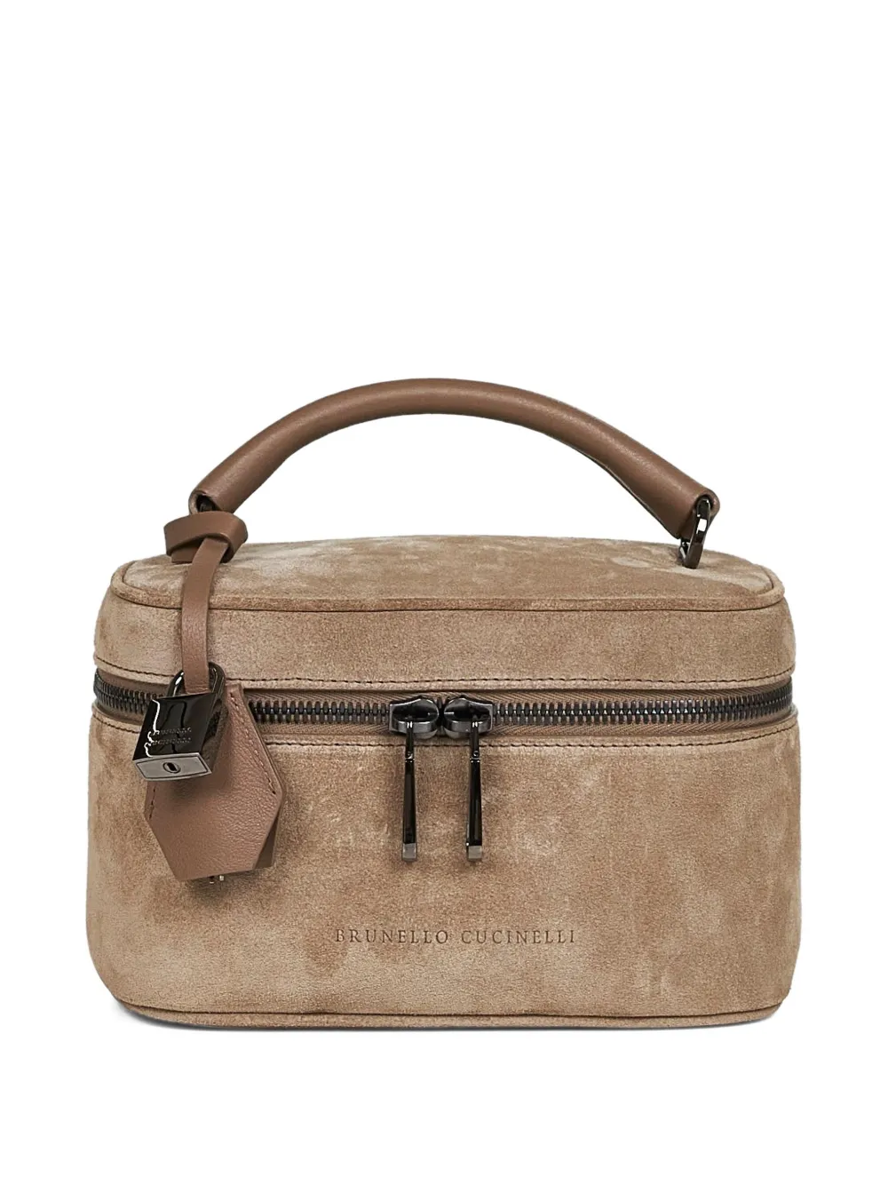 Brunello Cucinelli Suède shopper met handgreep Bruin