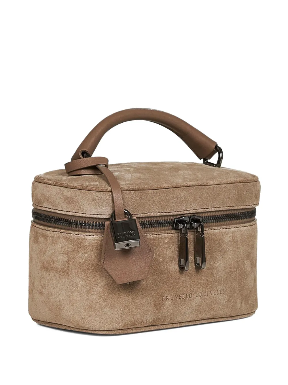 Brunello Cucinelli Suède shopper met handgreep Bruin