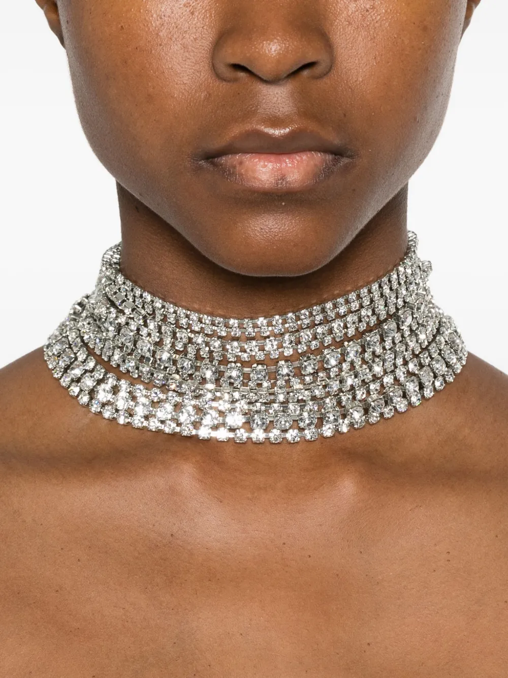 Magda Butrym crystal-embellished necklace - SILVER