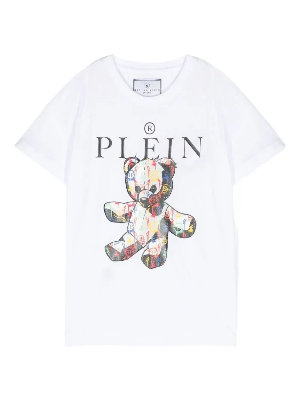 Philipp Plein Junior bear-print cotton T-shirt Wit