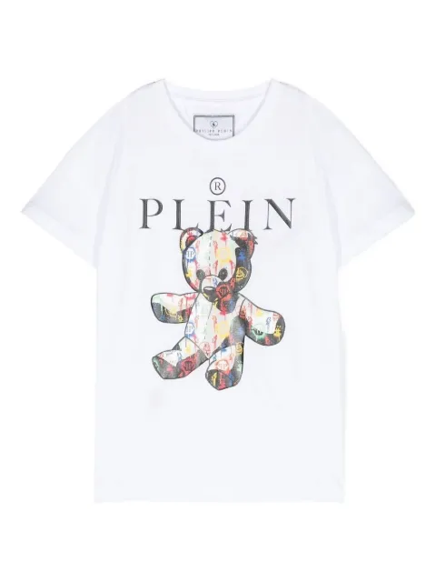 Philipp Plein Junior bear-print cotton T-shirt