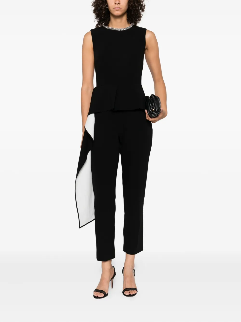 Roland Mouret embellished peplum jumpsuit Zwart