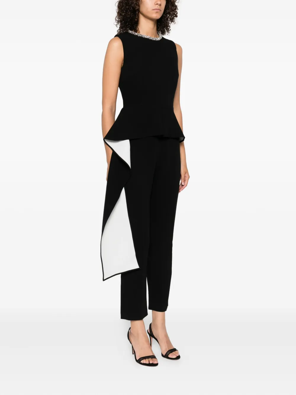 Roland Mouret embellished peplum jumpsuit Zwart