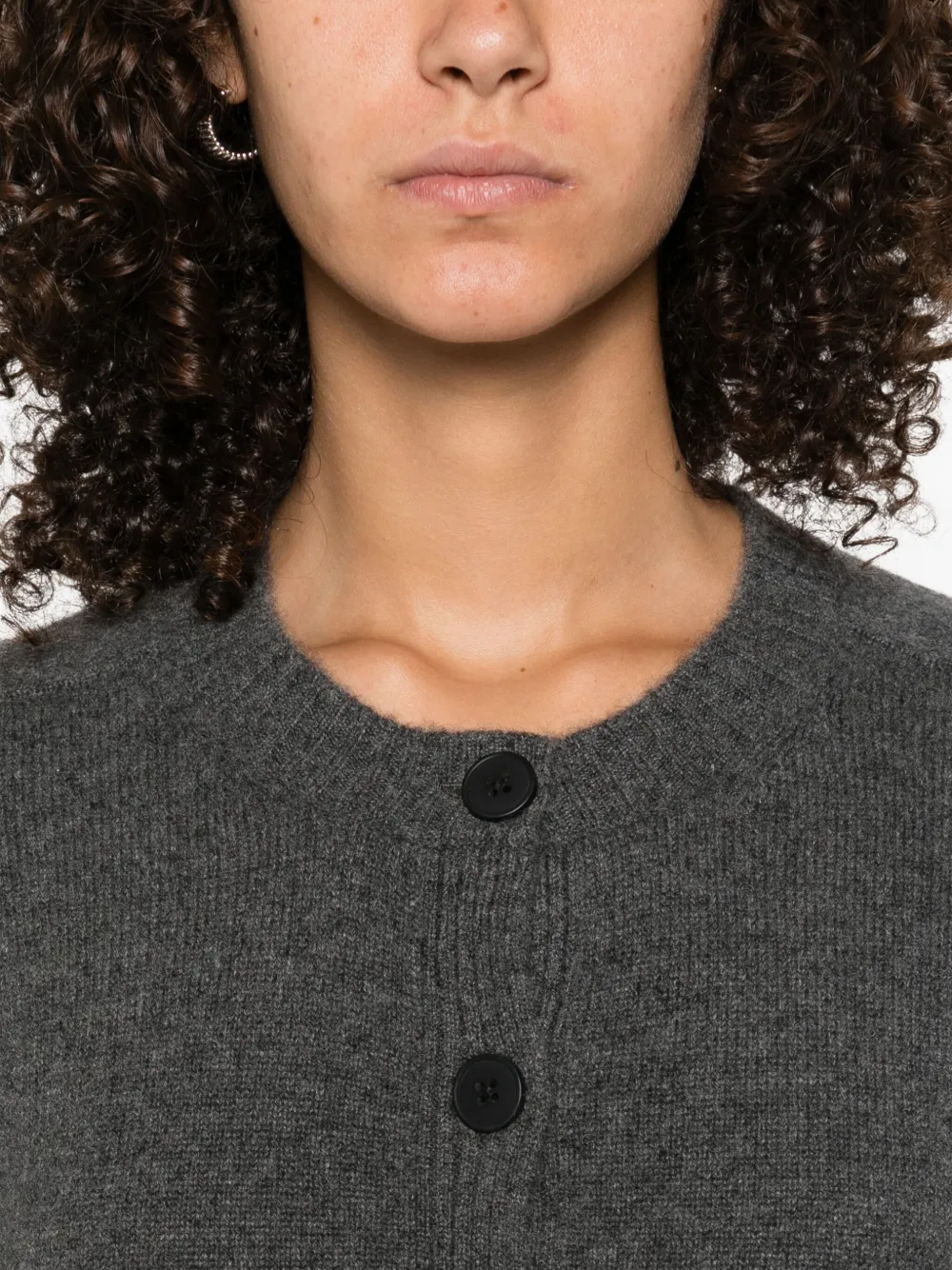LouLou de Saison Zephir button-front cashmere cardigan Grijs