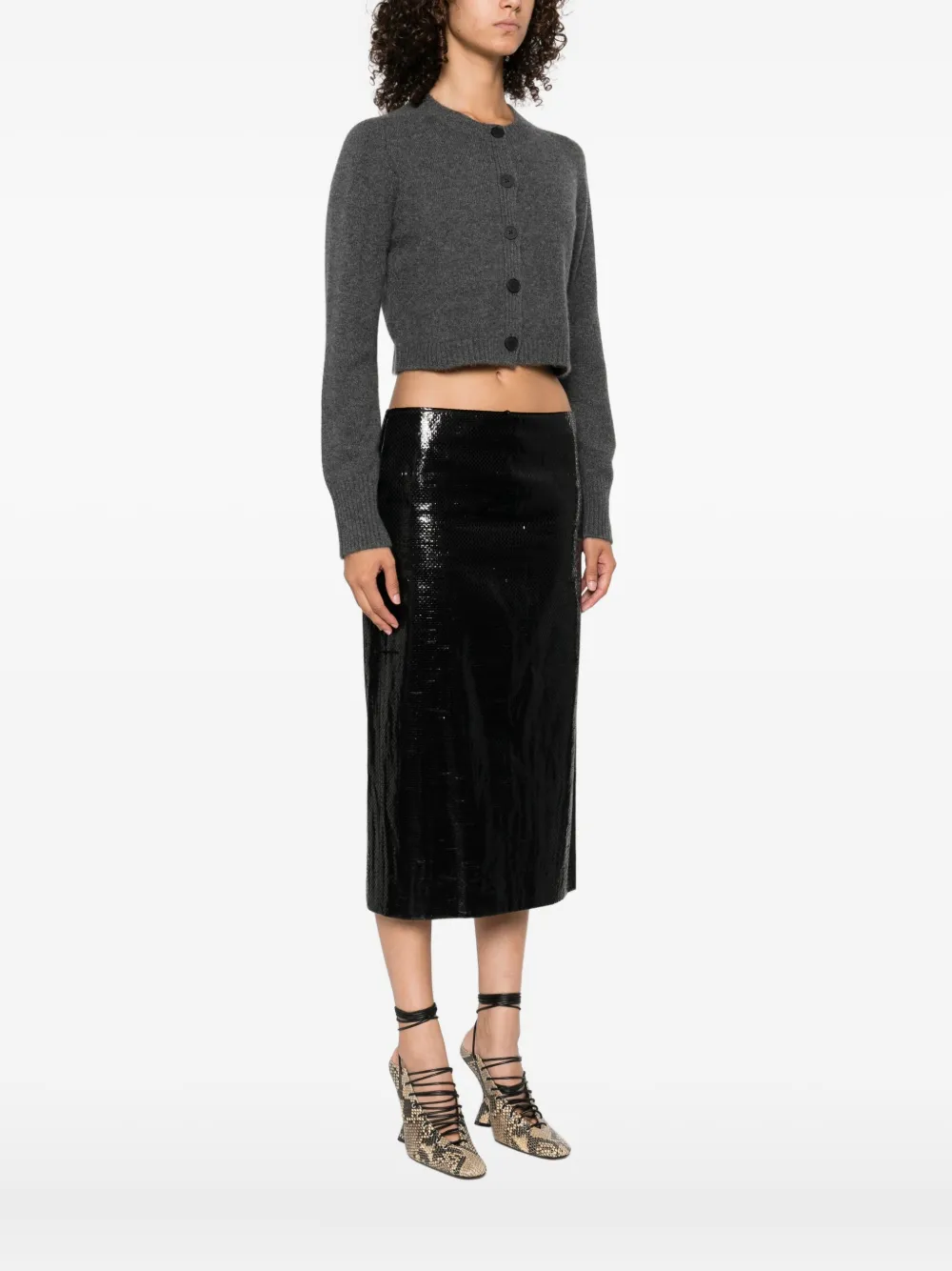 LouLou de Saison Zephir button-front cashmere cardigan Grijs