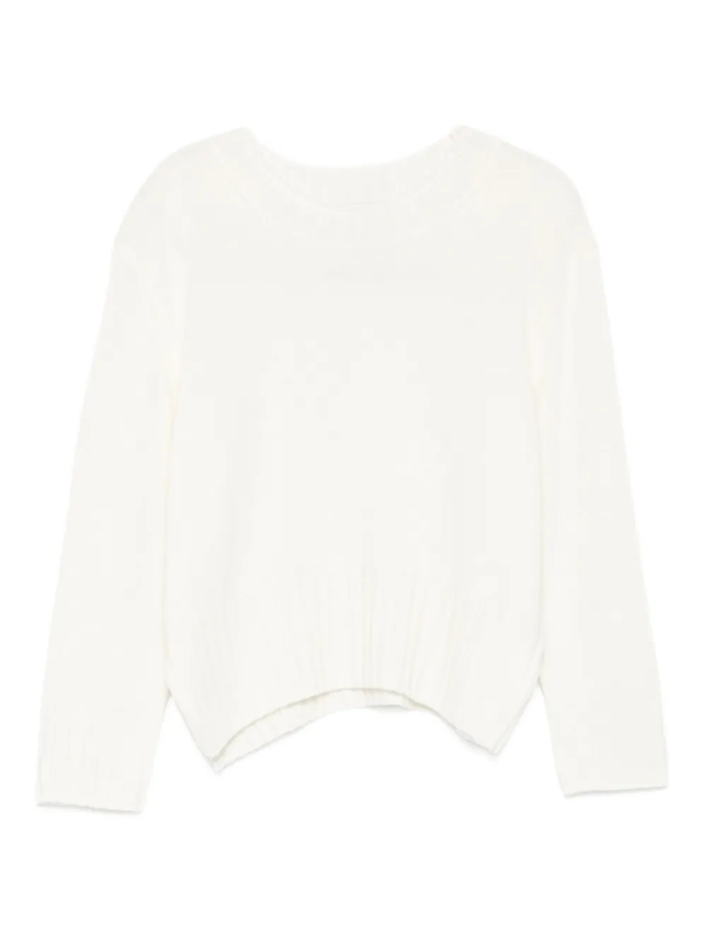LouLou de Saison Mora Lds round-neck cropped sweater Wit
