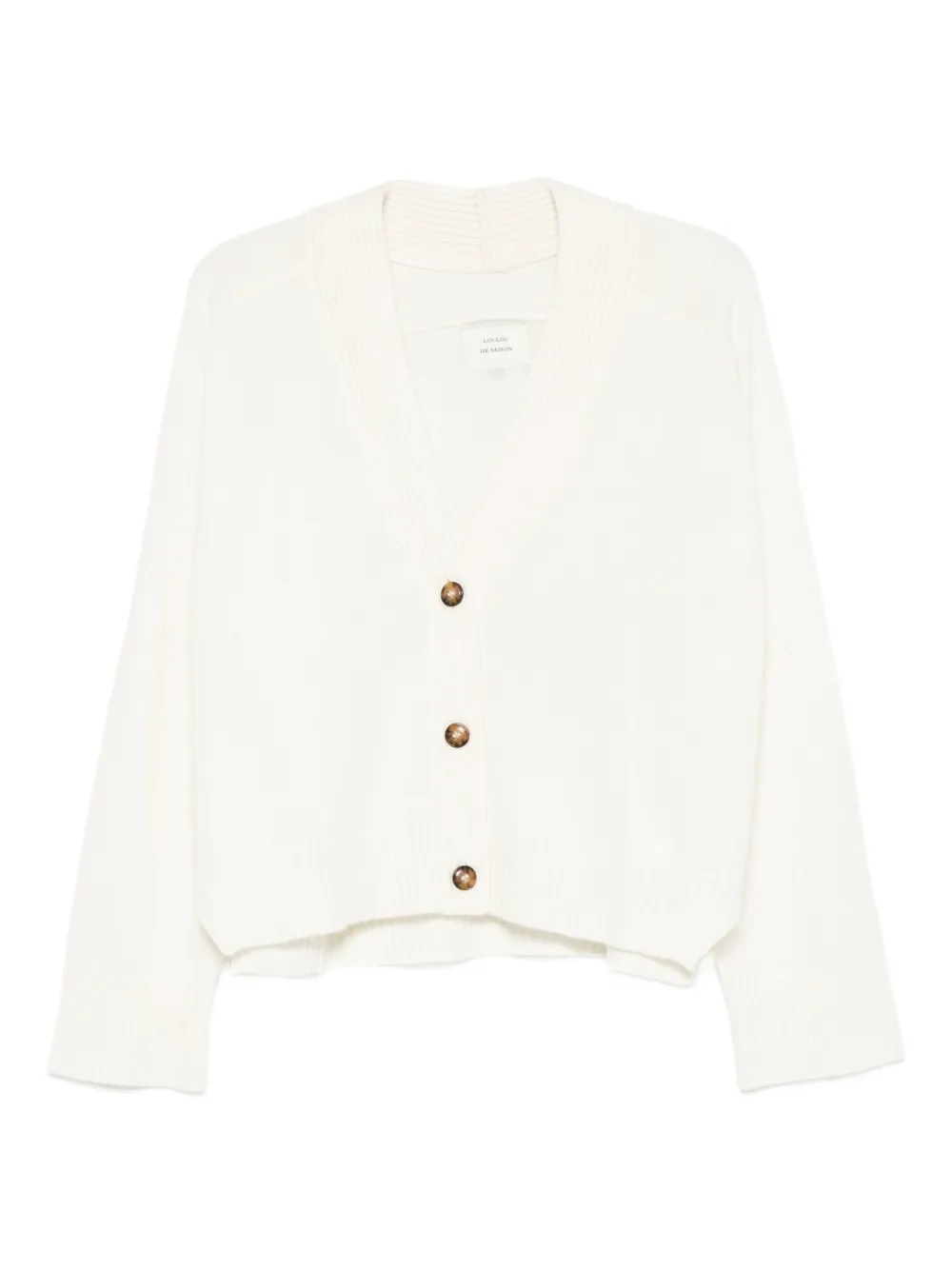 LouLou de Saison Geribbeld vest met knoopsluiting Beige