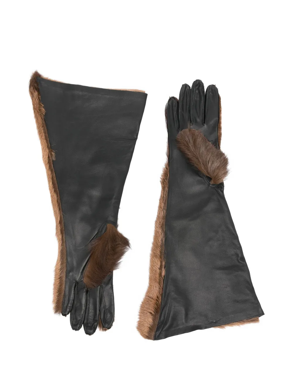 Magda Butrym sheepskin gloves - Bruin