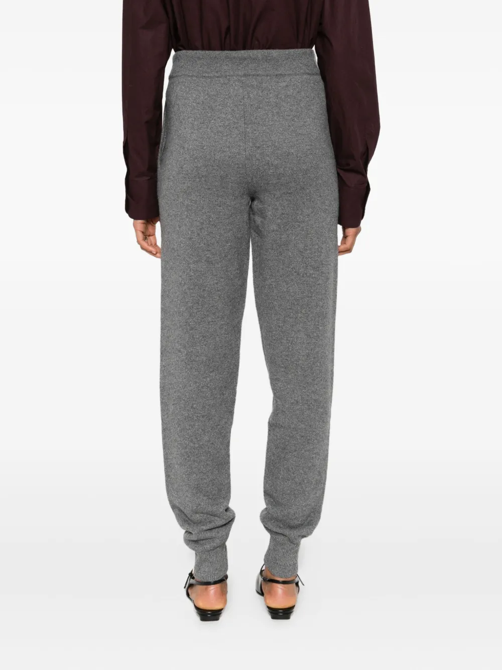 LouLou de Saison elastic-cuffed cashmere trousers Grijs