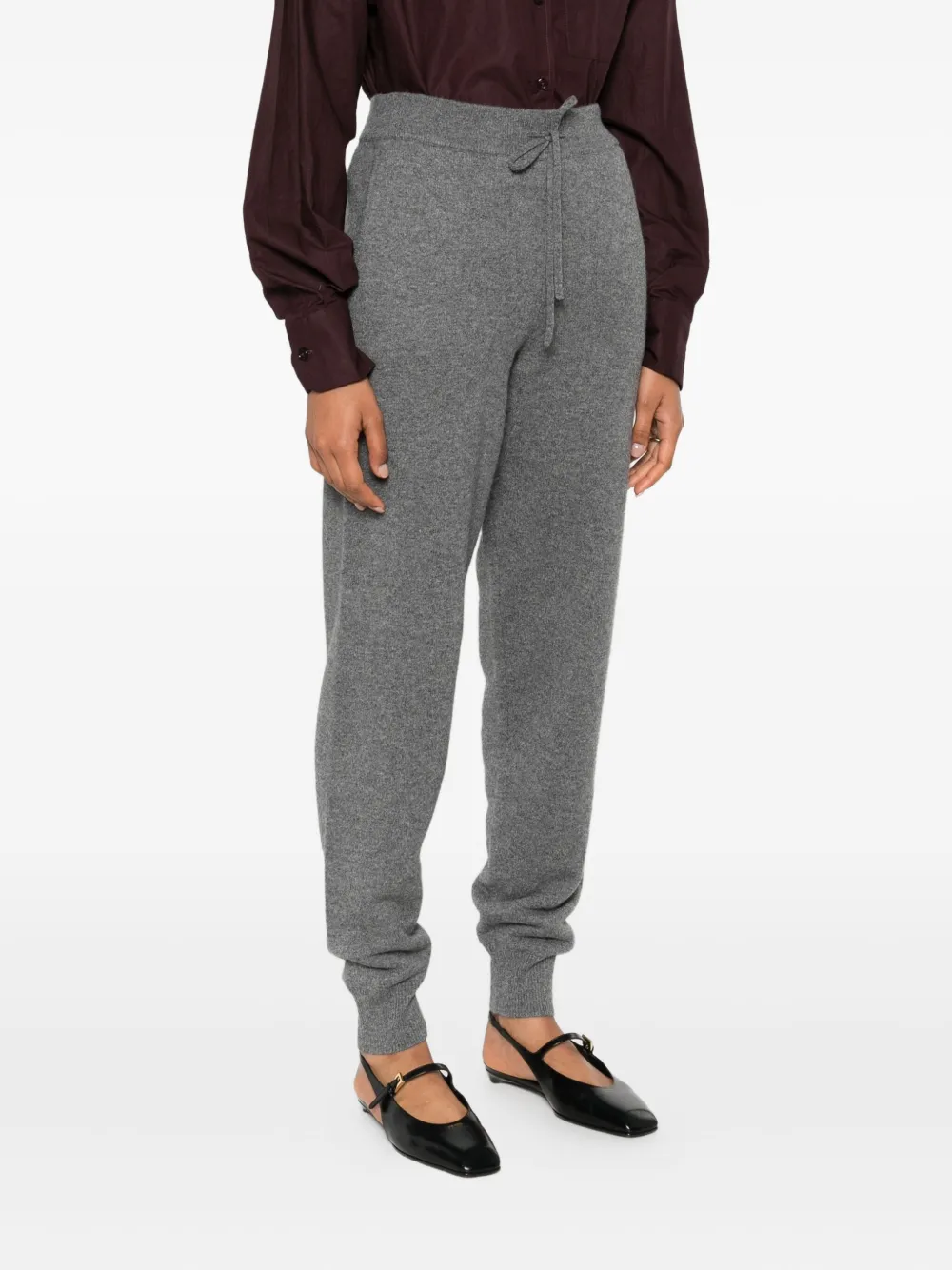 LouLou de Saison elastic-cuffed cashmere trousers Grijs