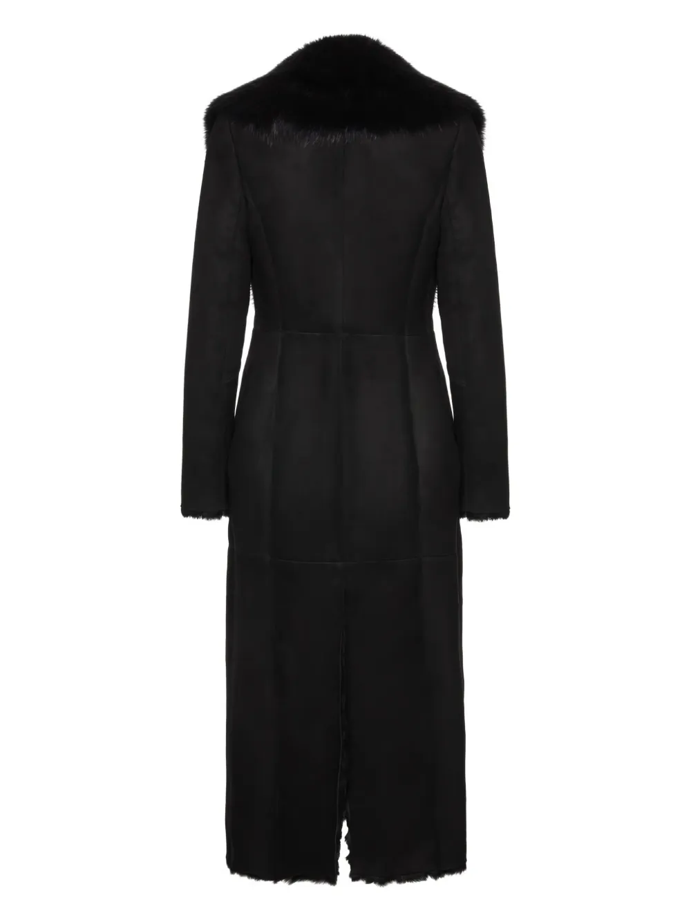 Magda Butrym Fur-trim Coat In Black
