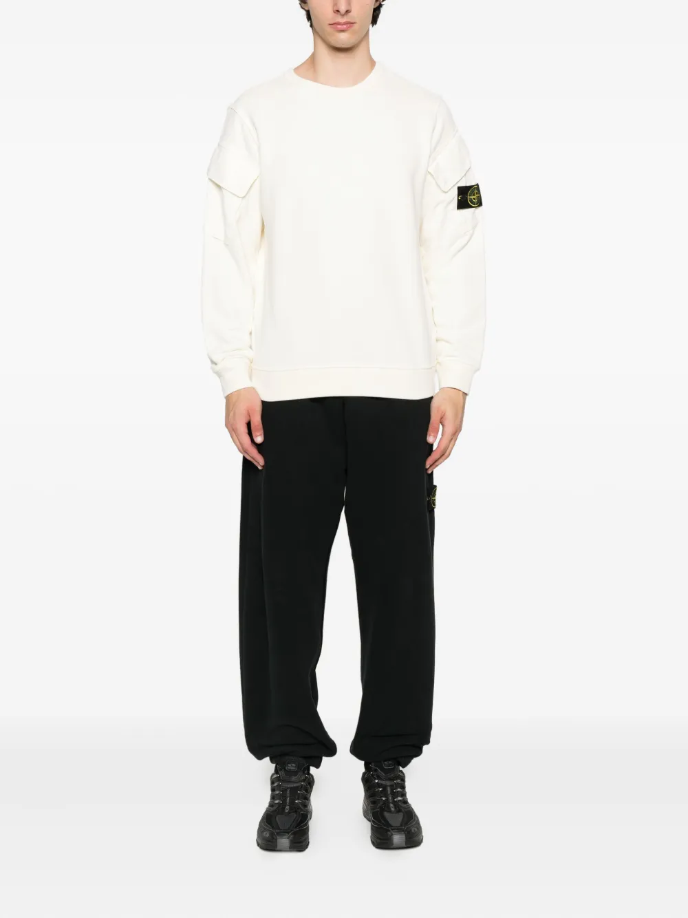 Stone Island 6100008 katoenen sweater met opgestikte zak Beige