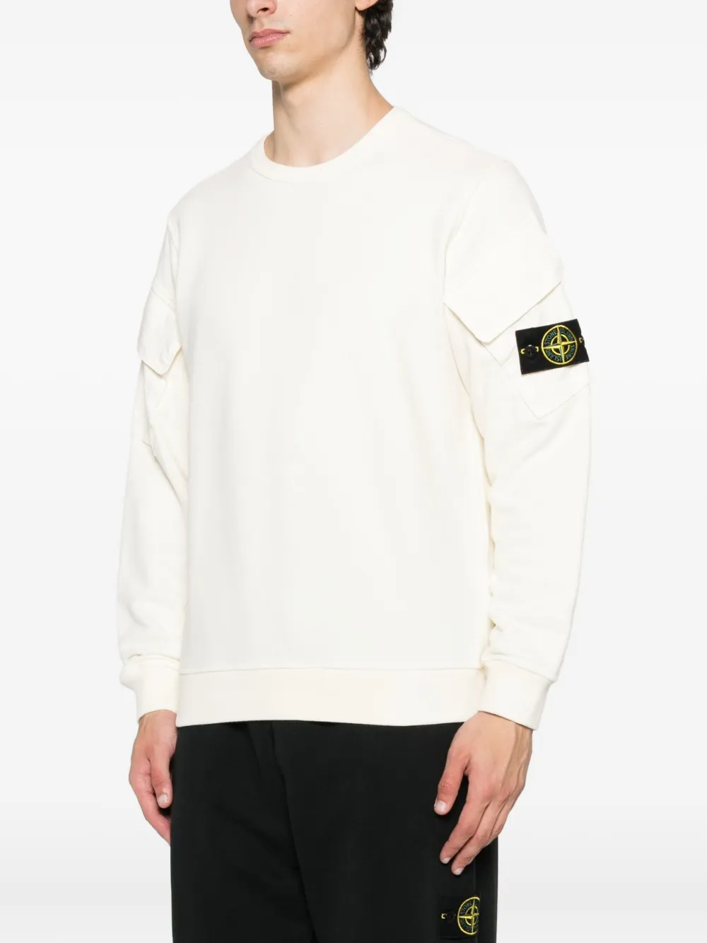 Stone Island 6100008 katoenen sweater met opgestikte zak Beige