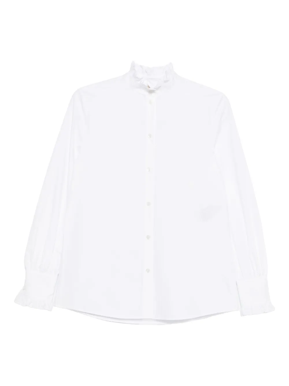 Valentino Garavani Blouse met ruches en hoge hals Wit