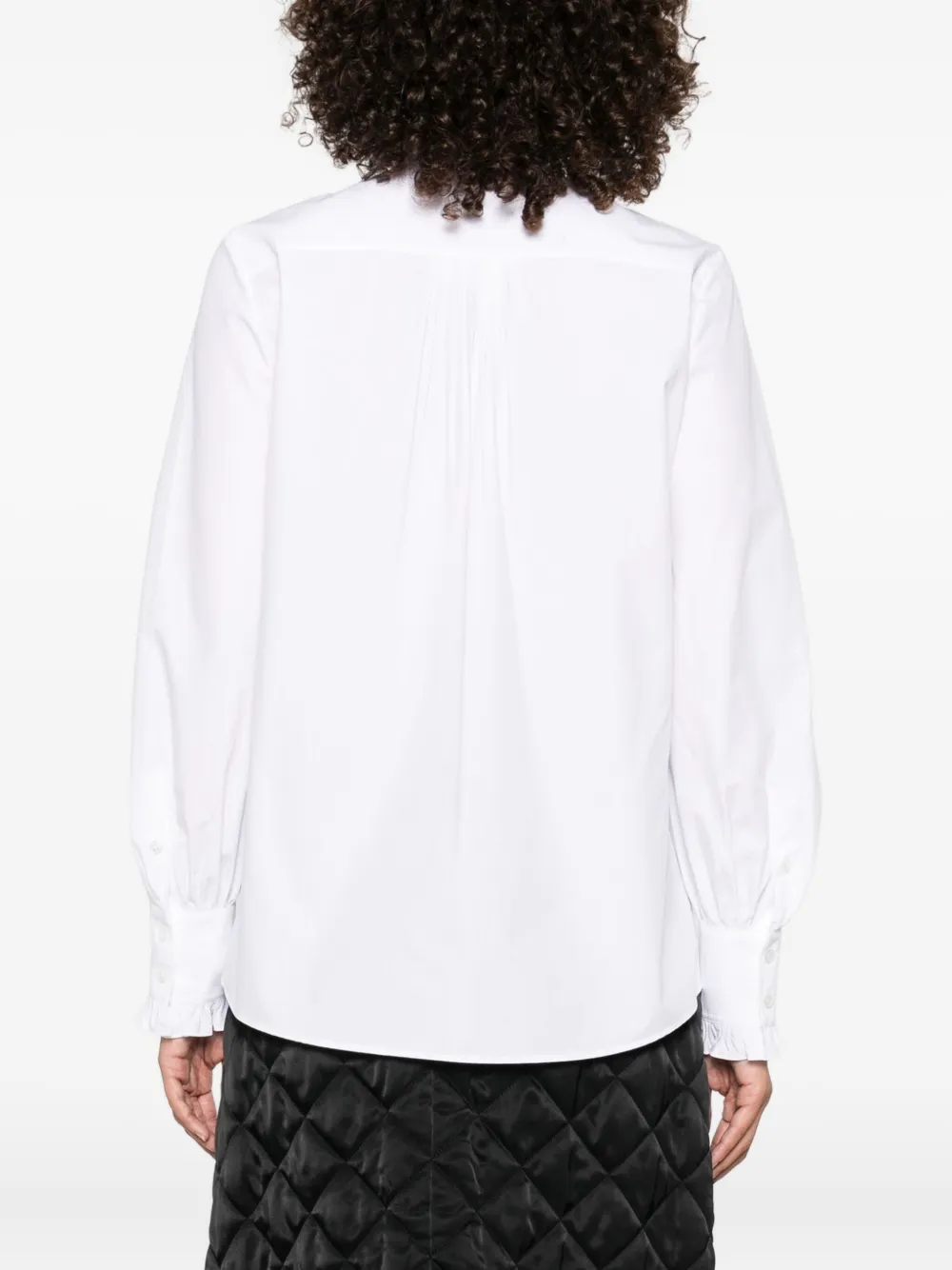 Valentino Garavani Blouse met ruches en hoge hals Wit