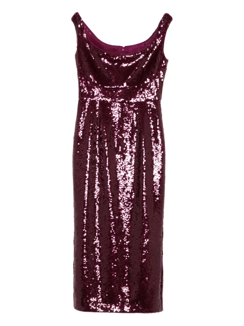 Roland Mouret Sequin-embellished Sleeveless Midi Dress In Purple