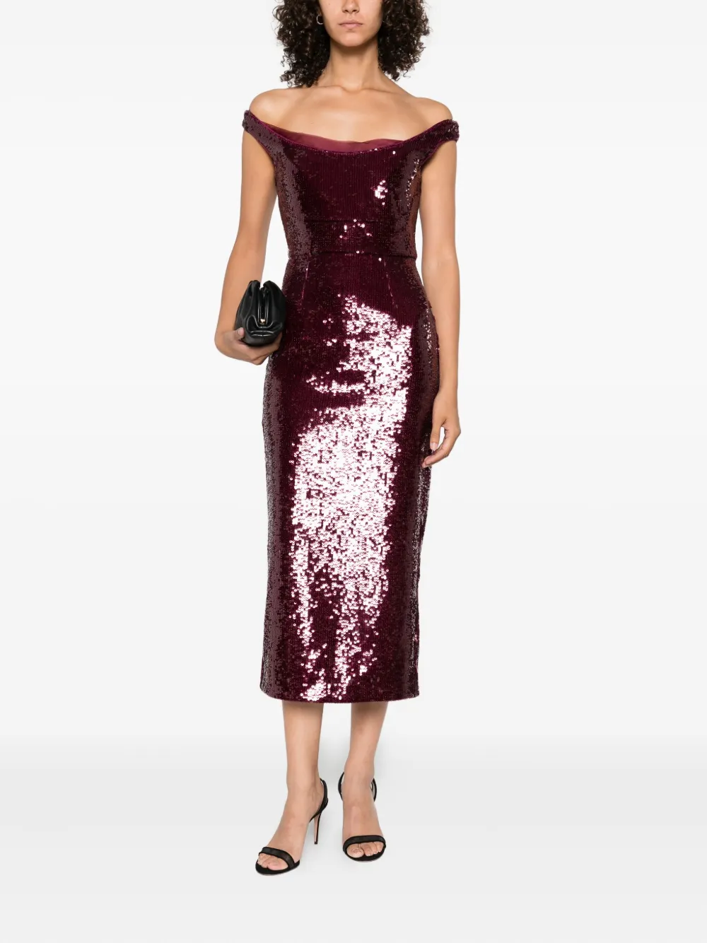 Roland Mouret sequin-embellished sleeveless midi dress Paars