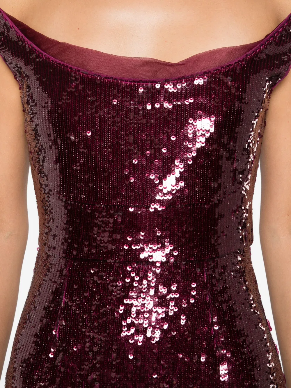 Roland Mouret sequin-embellished sleeveless midi dress Paars