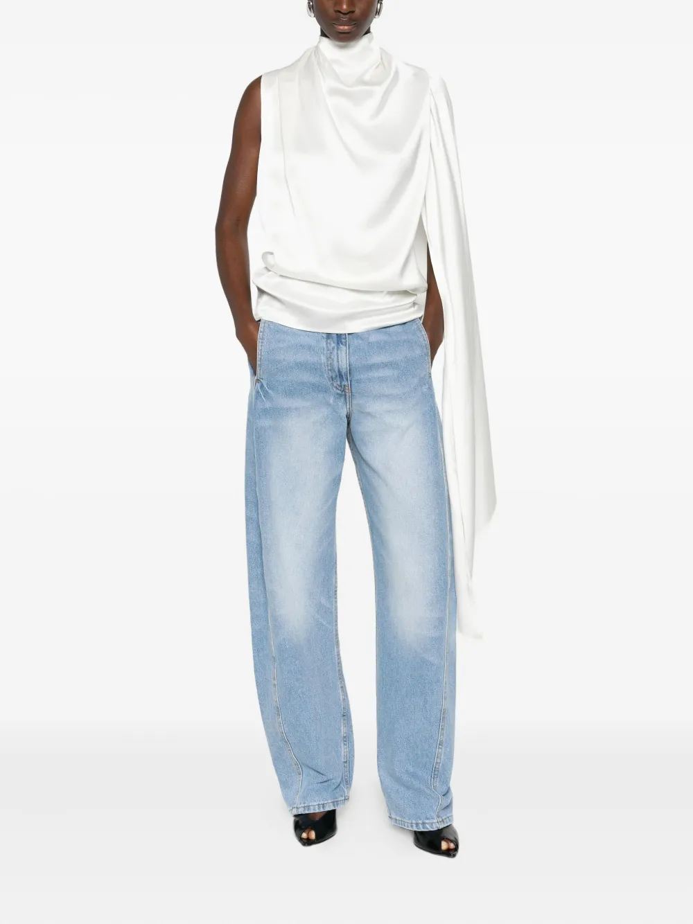 Magda Butrym Jeans met zijzoom - Blauw