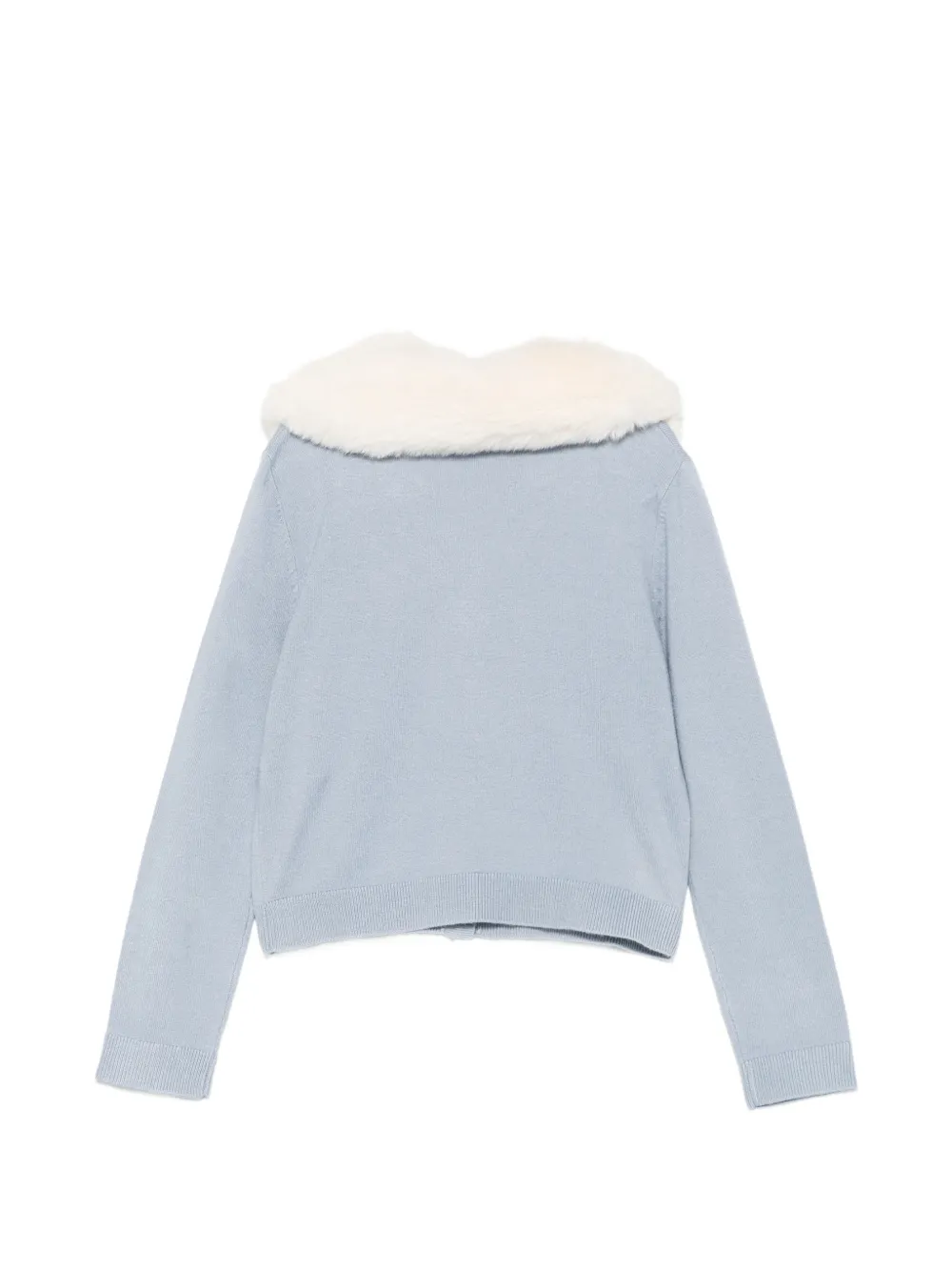 Miss Blumarine Vest met kraag van imitatiebont Blauw
