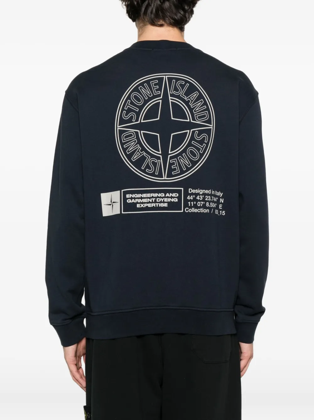 Stone Island Sweater met geborduurd logo Blauw