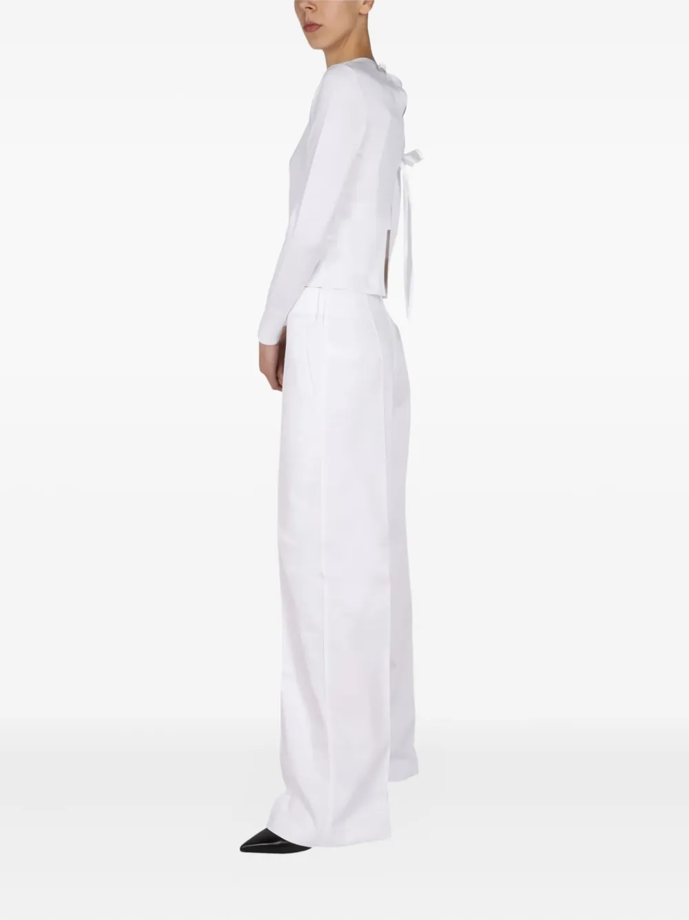 Patou tie-back top - Wit