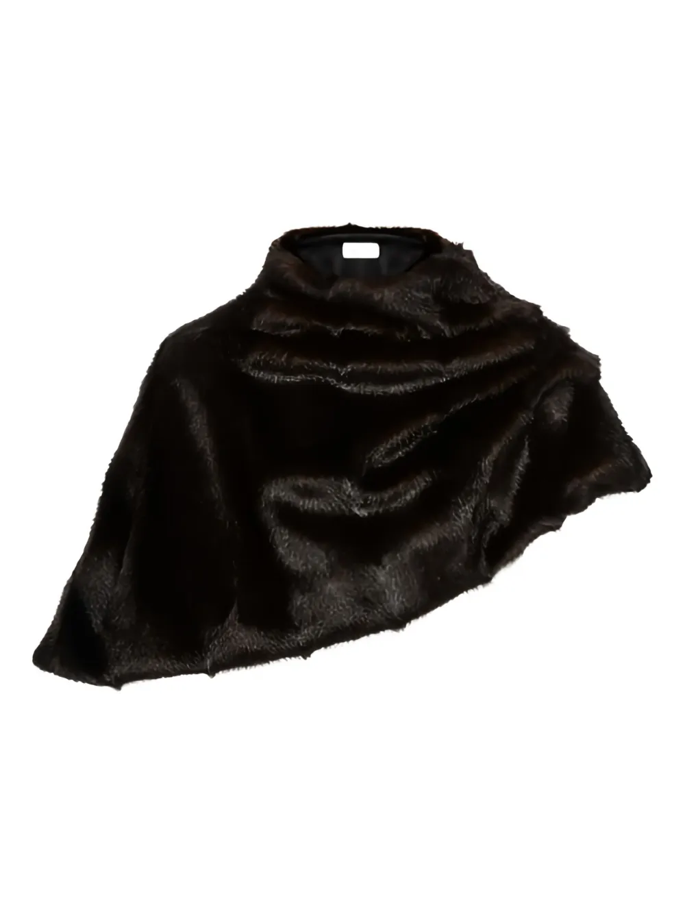 Magda Butrym Draped Faux-fur Cape In Brown