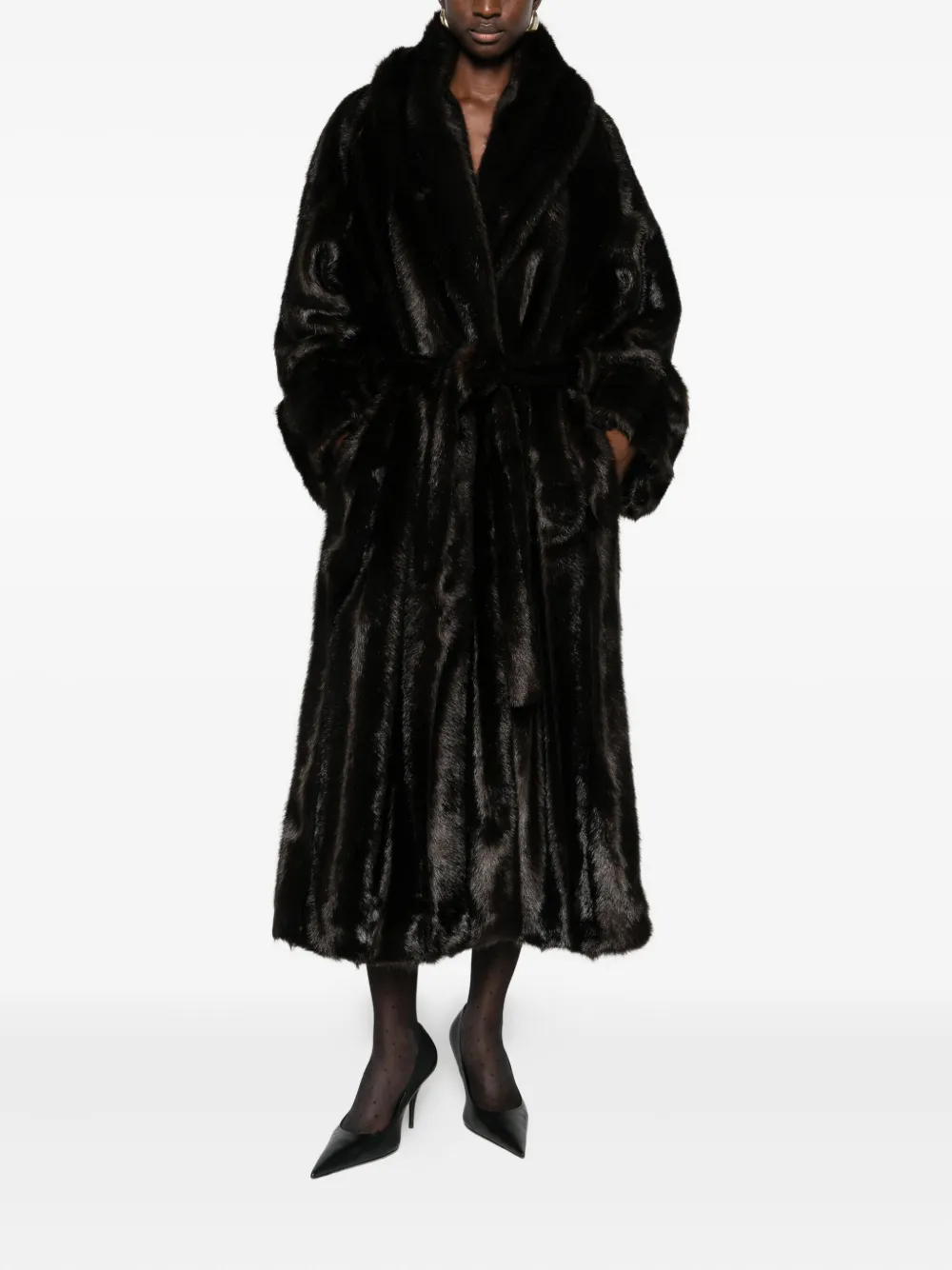 Magda Butrym shawl-lapels belted coat | Faux Fur & Shearling Coats | Image 2