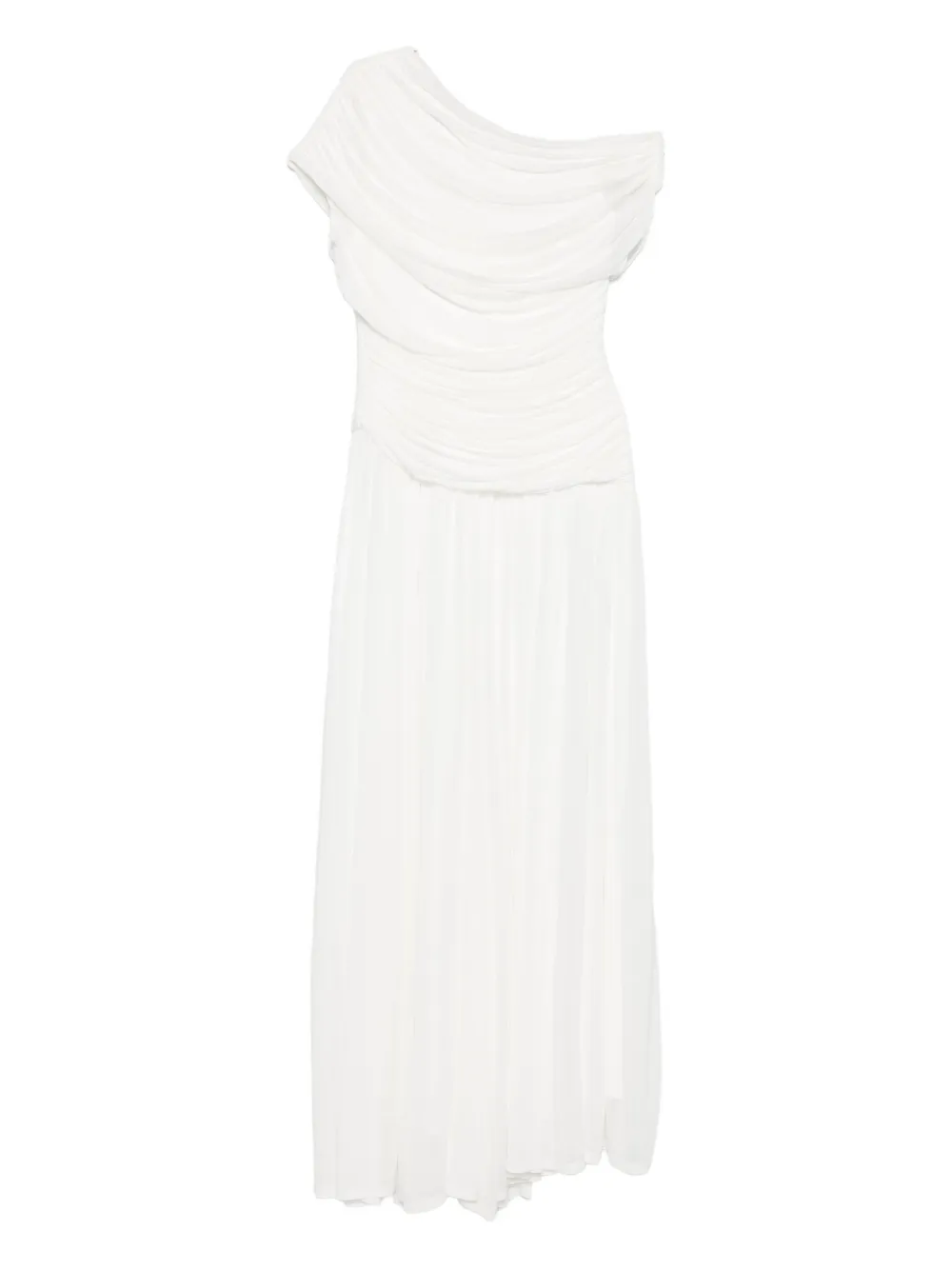 Simkhai Draped One-shoulder Dress In White