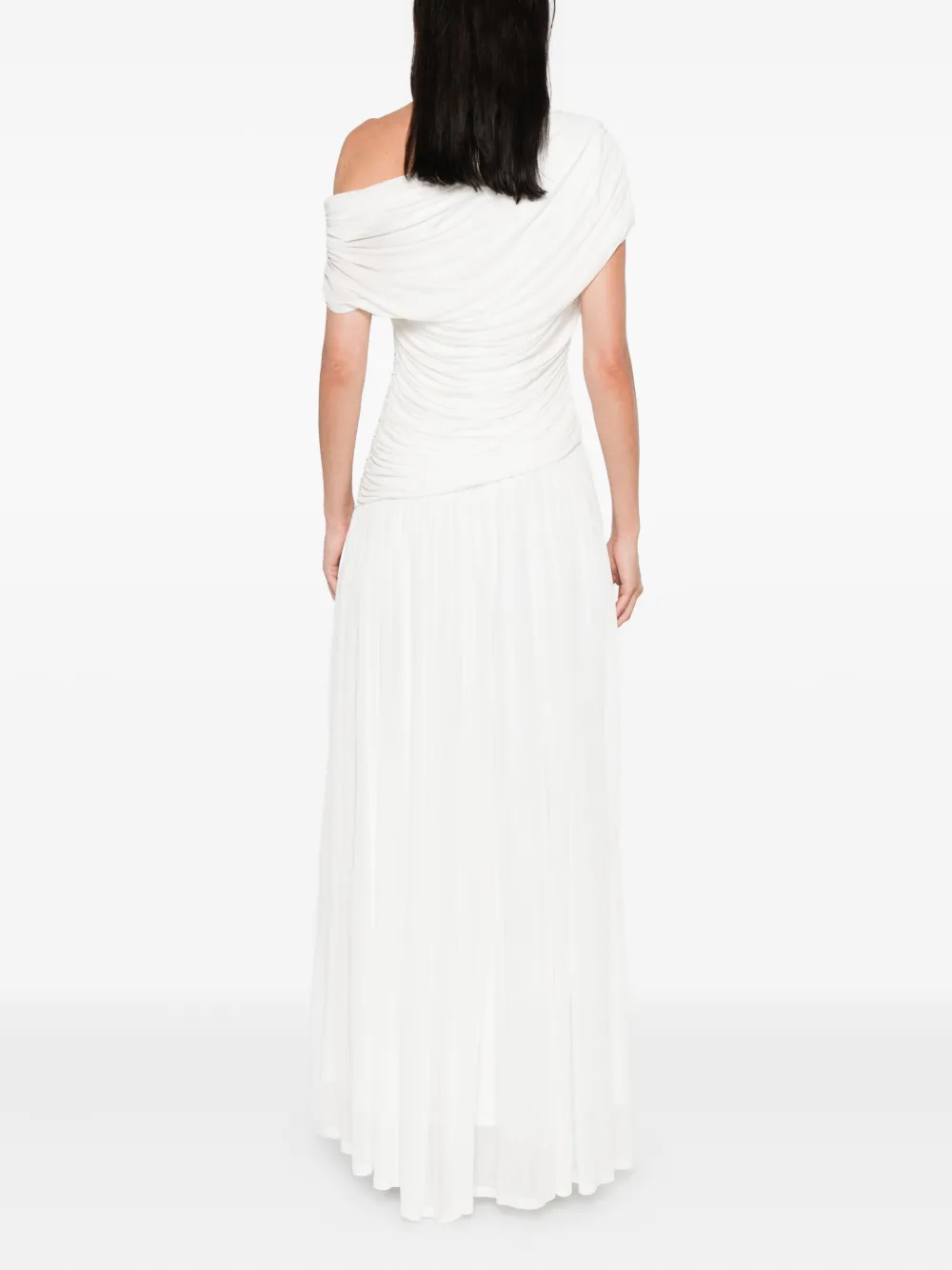 Simkhai Draped One-shoulder Dress In White