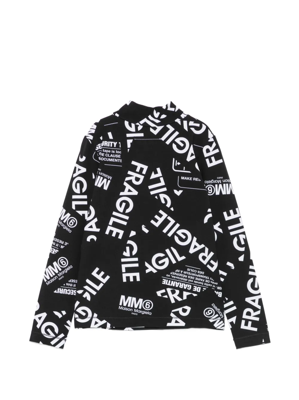 MM6 Maison Margiela Kids T-shirt met logoprint en hoge hals Zwart
