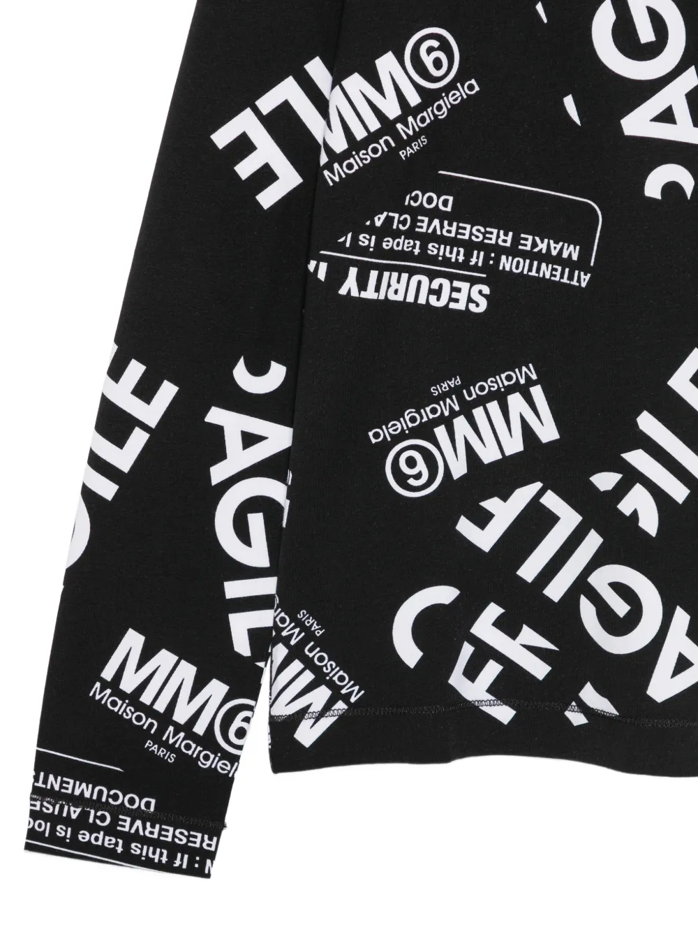 MM6 Maison Margiela Kids T-shirt met logoprint en hoge hals Zwart