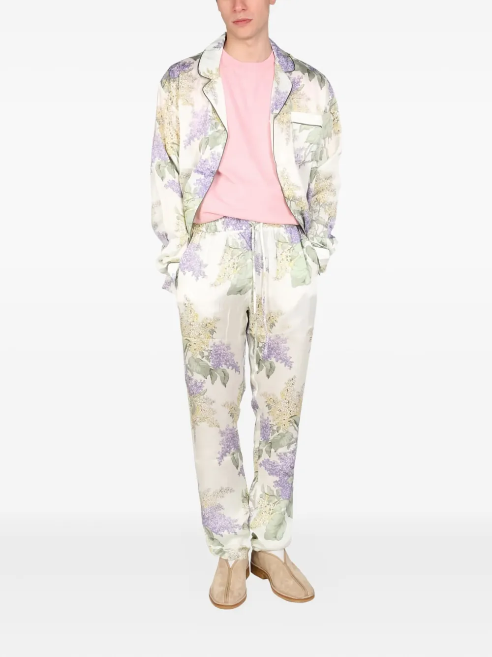 MOUTY floral-print piped shirt - Wit