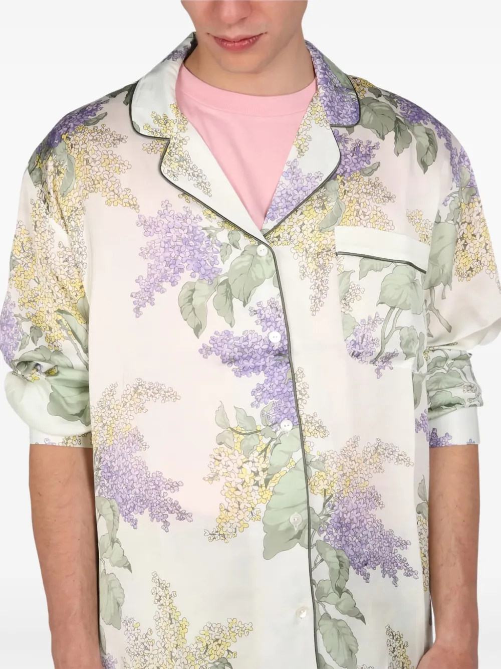 MOUTY Overhemd met bloemenprint en afwerking Wit