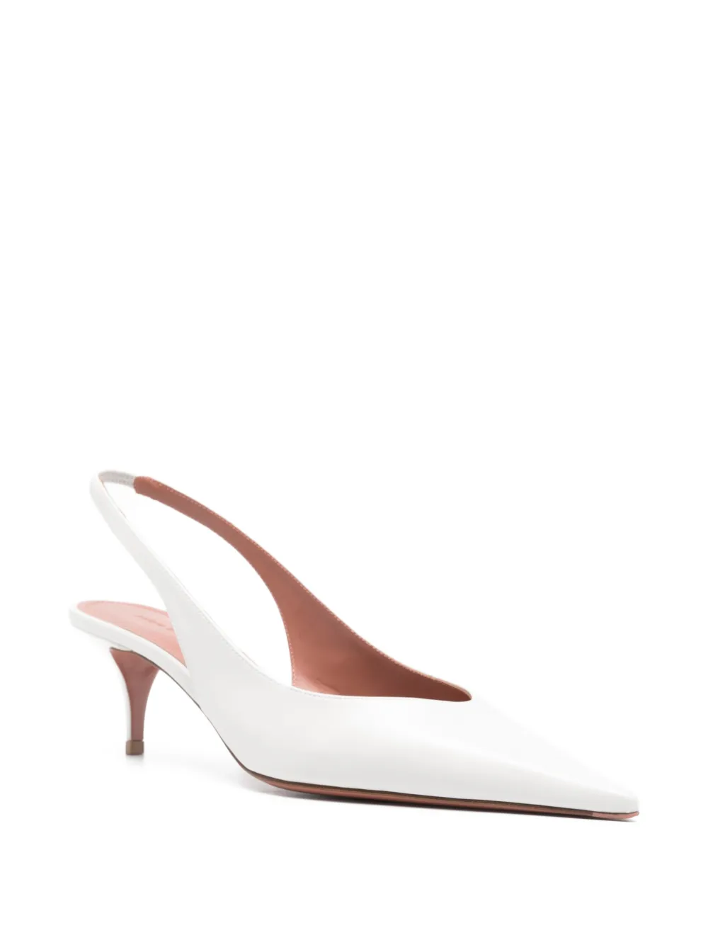 Amina Muaddi 52mm Anok Slingback-pointed Pumps In White